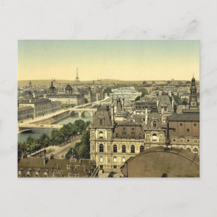 Panorama av de sju broarna, Paris, Frankrike-klass Vykort