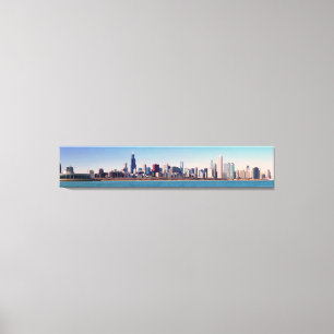 Panorama av den Chicago horisonten Canvastryck
