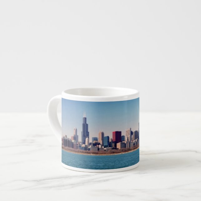 Panorama av den Chicago horisonten Espressomugg (Framsida vänster)