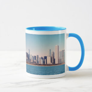 Panorama av den Chicago horisonten Mugg
