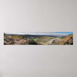 Panorama av Edinburgh Scotland från Arthur's Seat Poster