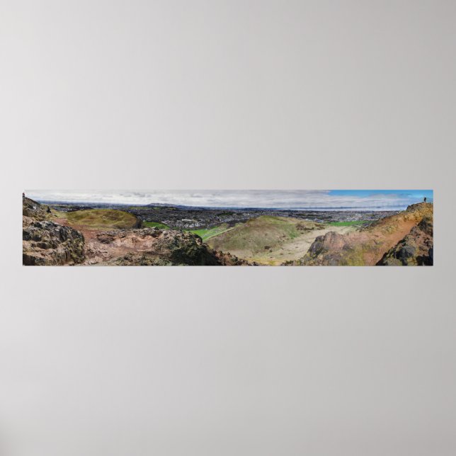 Panorama av Edinburgh Scotland från Arthur's Seat Poster (Framsidan)