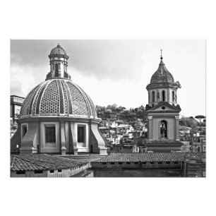 Panorama av Naples med tempel Fototryck