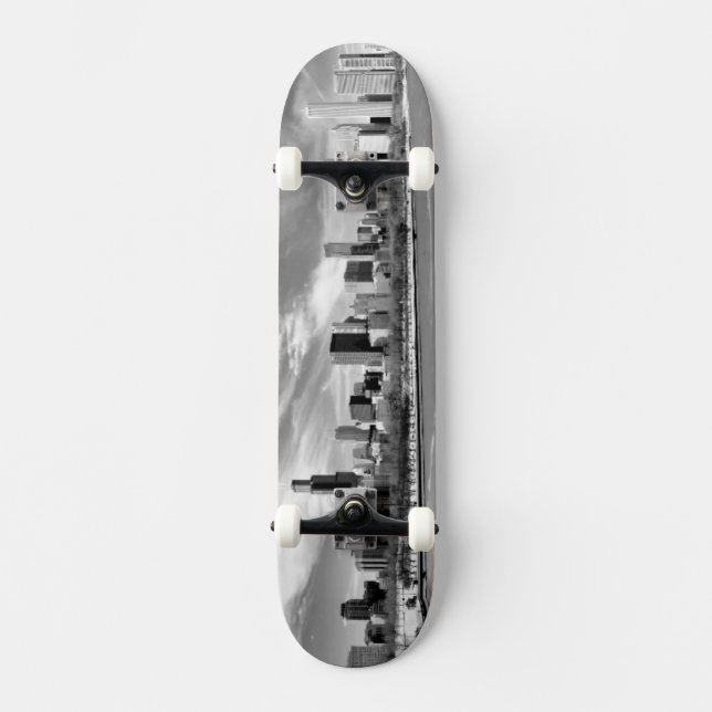 Panorama- beskåda av Chicago horisont i vinter Skateboard Bräda 21,5 Cm (Framsida)