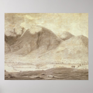 Panorama- beskåda av Derwentwater och dalen av Kes Poster