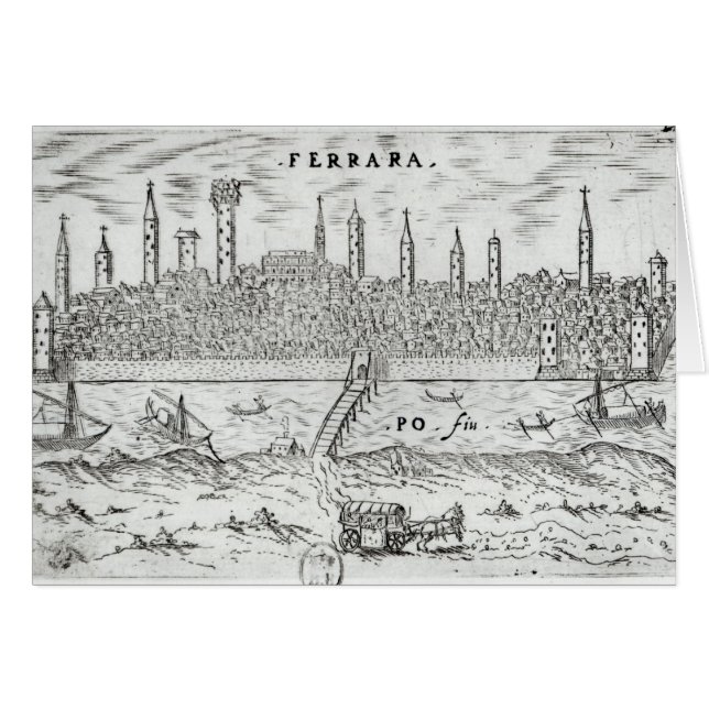 Panorama- beskåda av Ferrara Hälsningskort (Framsidan Horizontal)