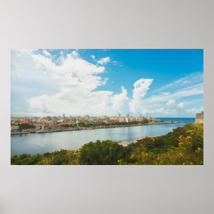 Panorama- beskåda av Havana, Kuba Poster