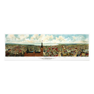 Panorama- beskåda av Milwaukee Wisconsin 1898 Fototryck