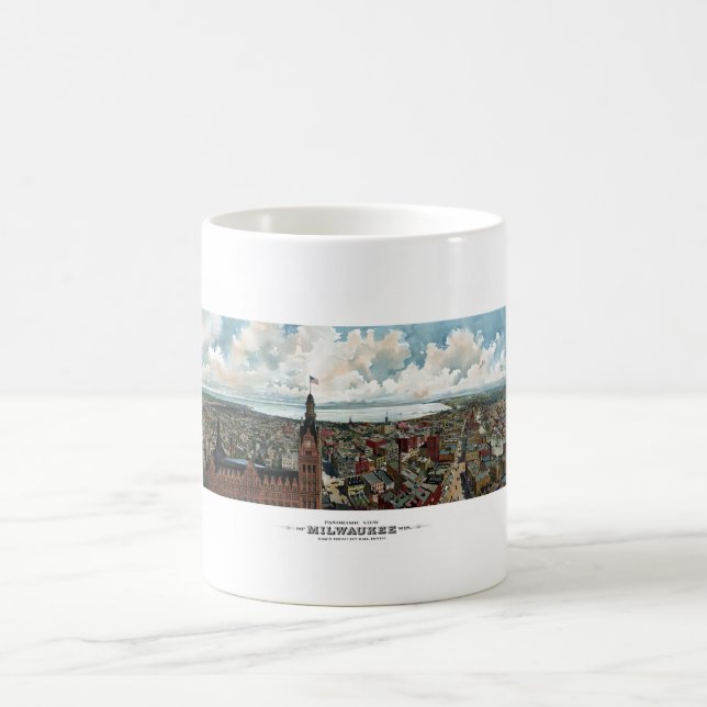 Panorama- beskåda av Milwaukee Wisconsin Kaffemugg (Center)