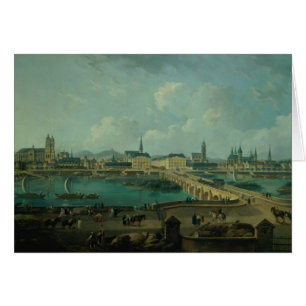 Panorama- beskåda av Tours, 1787 (olja på kanfas Hälsningskort