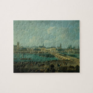 Panorama- beskåda av Tours, 1787 (olja på kanfas Pussel