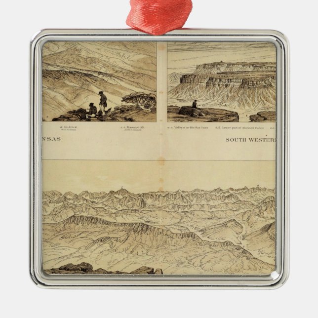 Panorama- beskådar julgransprydnad metall (Framsidan)