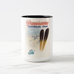 Panorama British Columbia Kanada skidposter Två-Tonad Mugg
