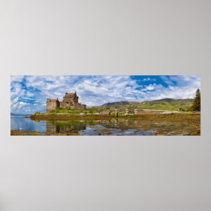 Panorama Eilean Donan Castle från södern Poster