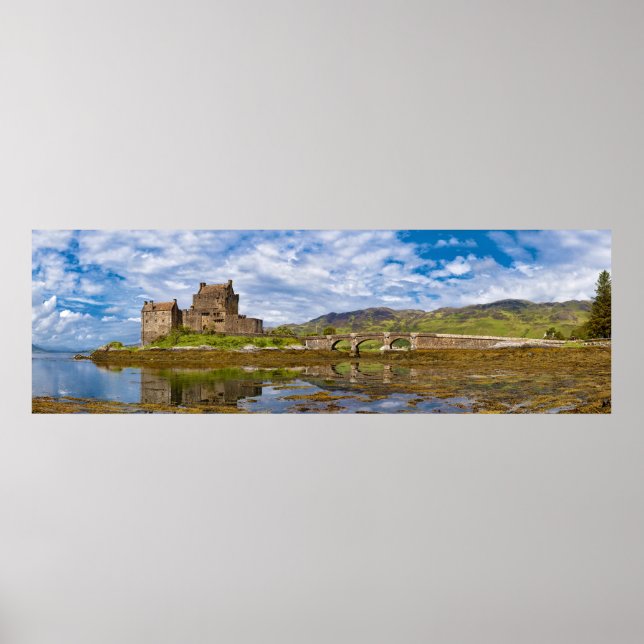 Panorama Eilean Donan Castle från södern Poster (Framsidan)