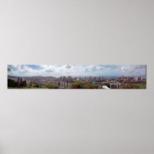 Panorama för Anaglyph för Honolulu Waikiki diama Poster
