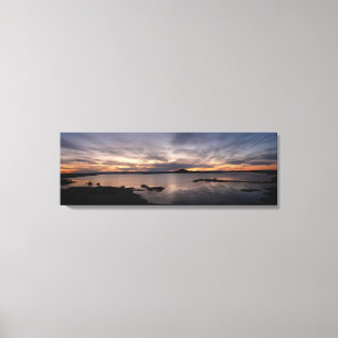 Panorama för sjöMyvatn solnedgång Canvastryck