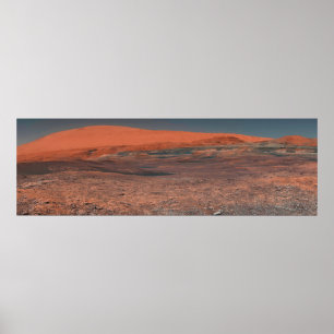 Panorama från berget Vass på Mars Poster