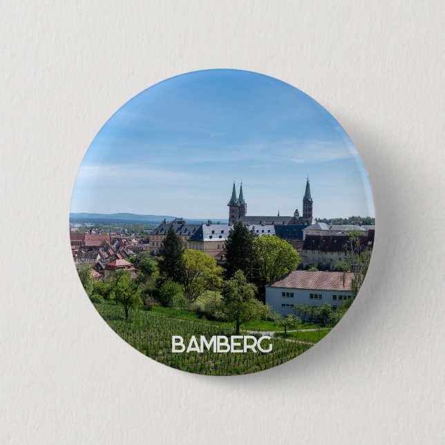 Panorama från den gamla historiska staden Bamberg, Knapp (Framsida)