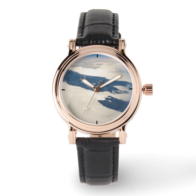 Panorama från rymdmarkering Cook Strait Armbandsur (Framsida)