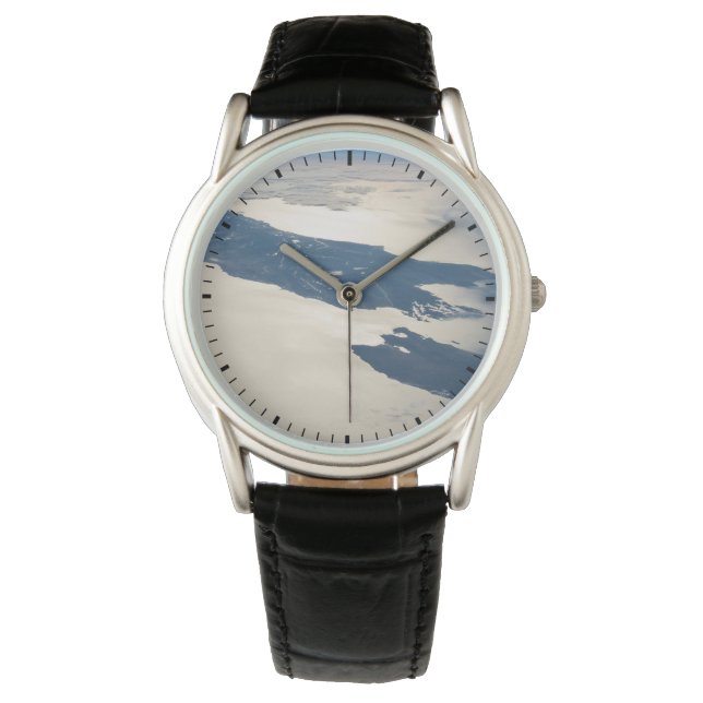 Panorama från rymdmarkering Cook Strait Armbandsur (Framsida)