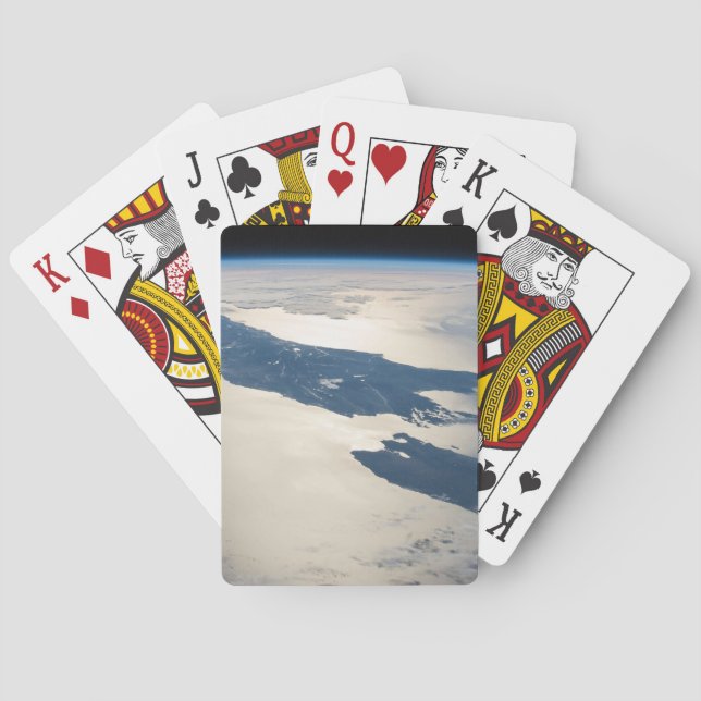 Panorama från rymdmarkering Cook Strait Casinokort (Baksidan)