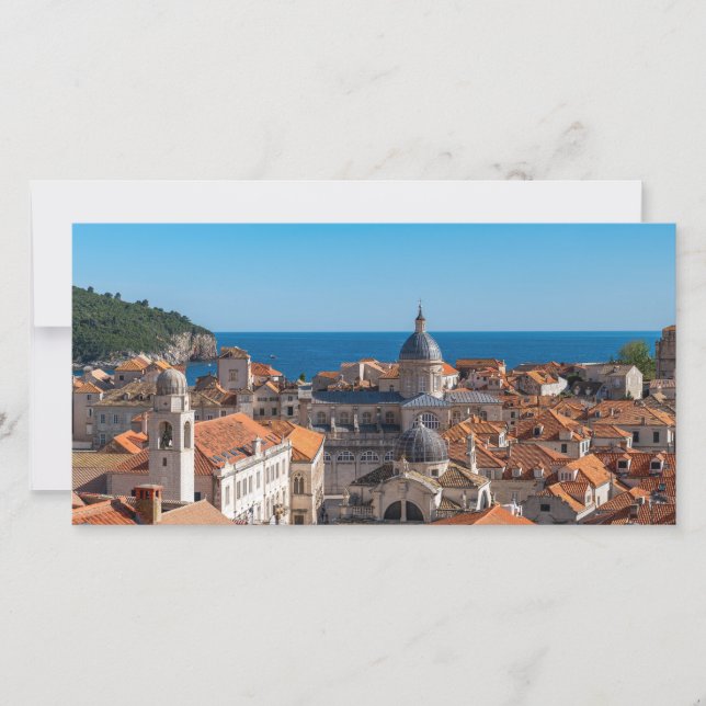 Panorama från staden Dubrovnik - Kroatien Tack Kort (Framsida)