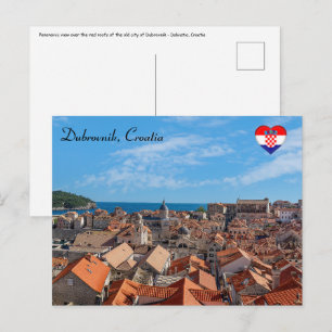 Panorama från staden Dubrovnik - Kroatien Vykort