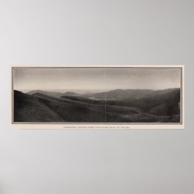 Panorama från Twin Peaks väster till havet Poster (Framsidan)