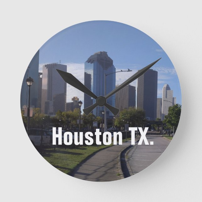 (Panorama-) Houston Texas horisont, Rund Klocka (Framsida)