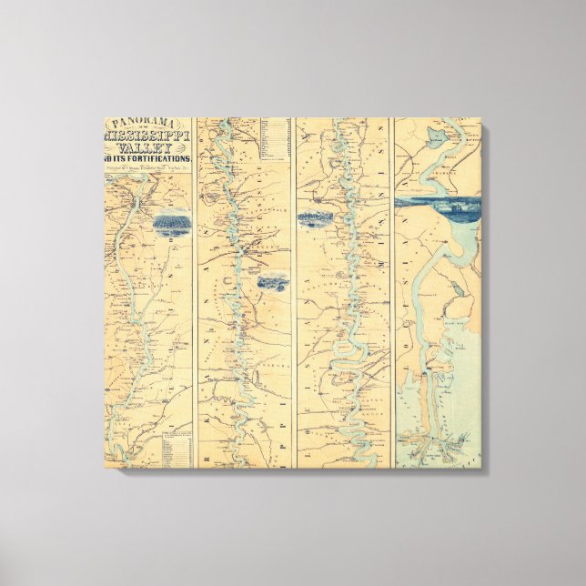 Panorama i Mississippi Valley Canvastryck (Framsida)