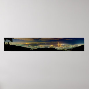 Panorama Kansai Osaka Bay Japan från Mt Rokko Poster