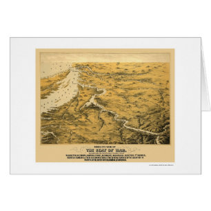 Panorama- karta 1861 för inbördeskrig hälsningskort