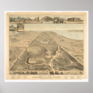 Panorama- karta 1892 (0644A) för Golden Gate Park Poster