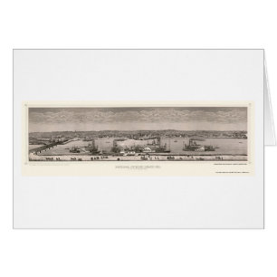 Panorama- karta för stenö, IL - 1874 Hälsningskort