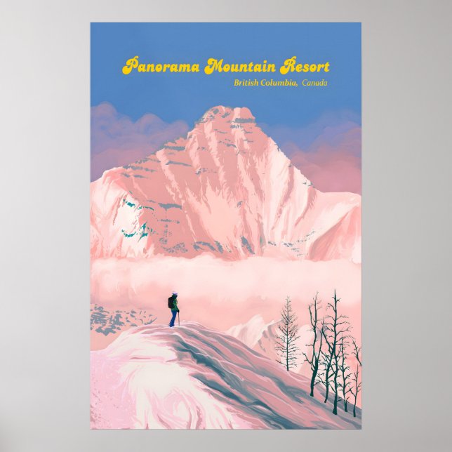 Panorama Mountain Ski Resort Reseskylt Poster (Framsidan)