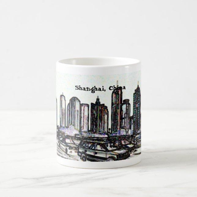 Panorama mug2 för Shanghai chinaskyscraper Kaffemugg (Center)