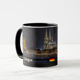 Panorama- mugg Cologne för tyskland natt