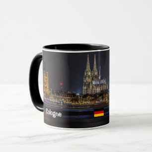 Panorama- mugg Cologne för tyskland natt