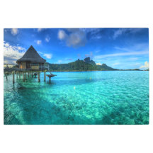 Panorama of a bungalow in Bora-Bora