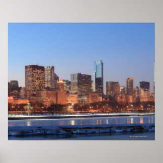 Panorama of Chicago, Illinois över Sjö Poster