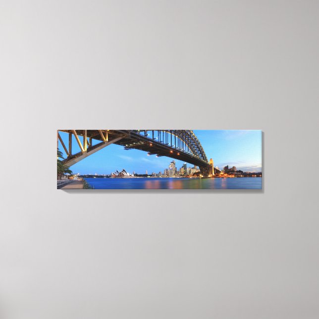 Panorama of Sydney Harbor Bridge, Sydney Opera Canvastryck (Framsida)