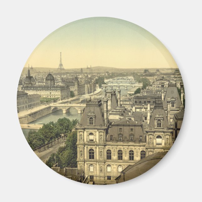 Panorama of the Seven Bridges, Paris, Frankrike Magnet (Framsidan)