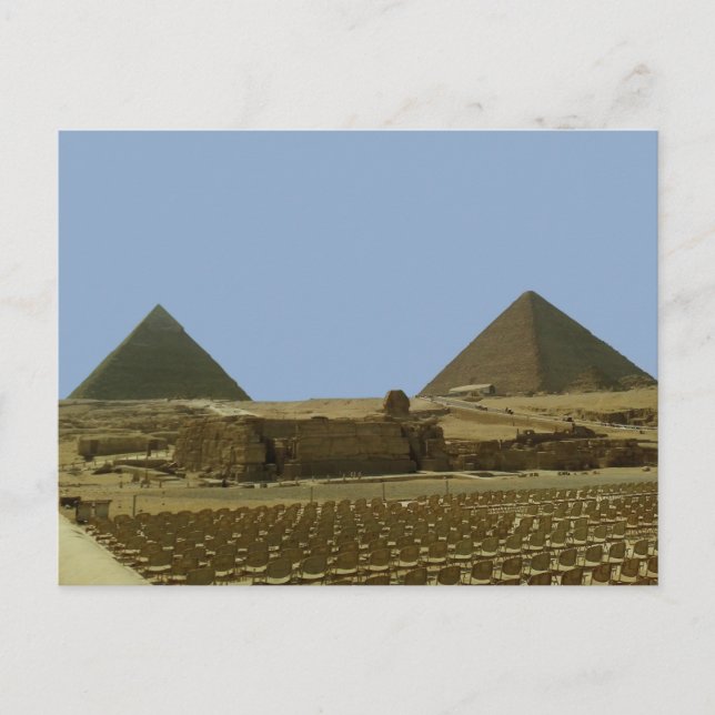 Panorama om de egyptiska pyramiderna vykort (Framsida)