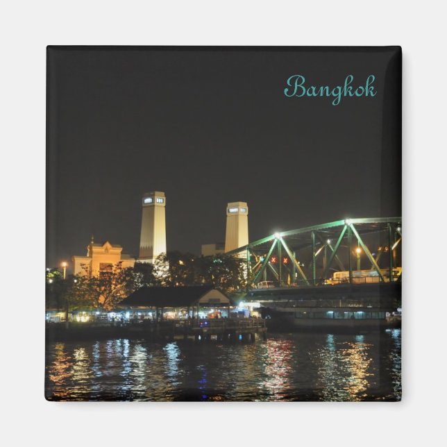 Panorama över Bangkok på natten Magnet (Framsidan)