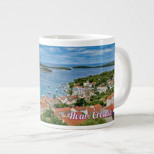 Panorama över Hvar i Kroatien resa Jumbo Mugg