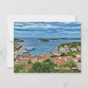 Panorama över Hvar i Kroatien resa Vykort