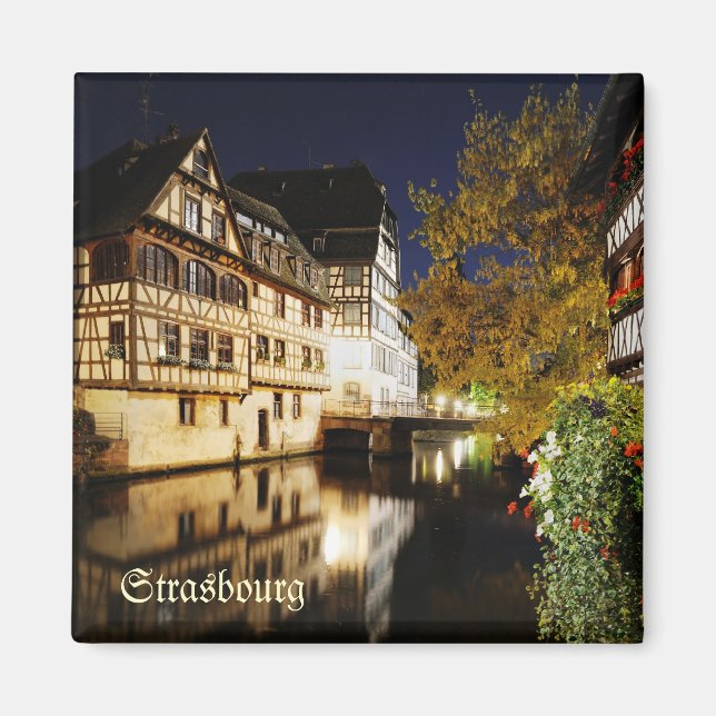 Panorama över Petit France-området i Strasbourg Magnet (Framsidan)