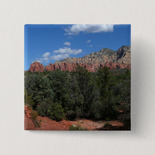 Panorama över röda klippor i Sedona Arizona Knapp (Framsida)