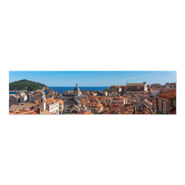 Panorama över staden Dubrovnik - Kroatien Fototryck (Framsidan)